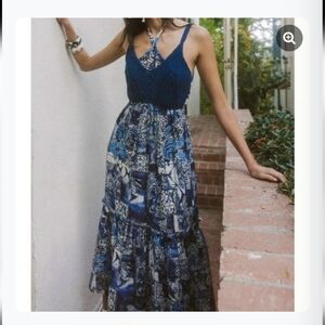 Current Air Navy and White Floral Maxi Dress